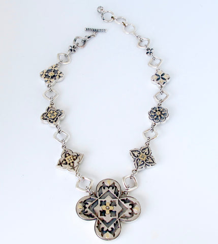 Lucian Pendant. Sterling with 18k gold accents.