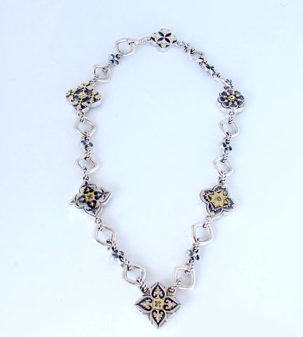 Lucian Necklace. Sterling with18k gold accents
