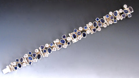 Sapphire and White Topaz Cascade Bracelet