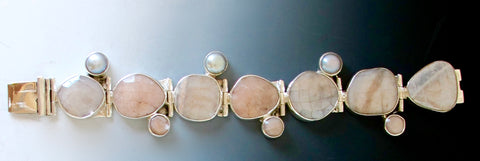 One of A Kind Peach Moonstone Bracelet