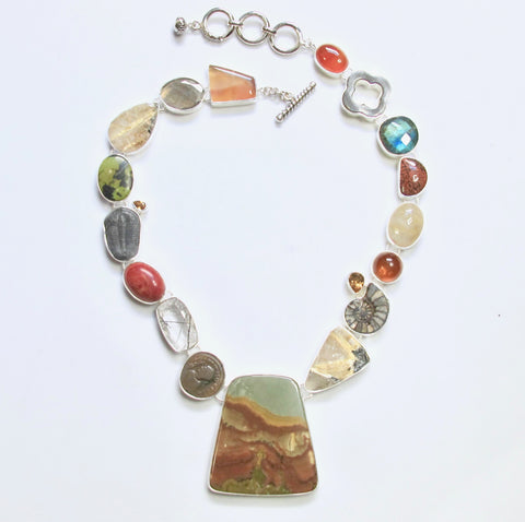 One of A Kind Necklace in Picture Jasper
