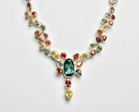 Demi-Cascade in multi colored sapphires